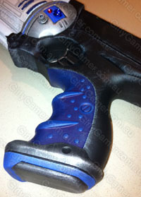 Nerf-Maverick-R2D2-mod-Mav2D2-GirlyGamer-handgrip Nerf Maverick R2D2 hand grip drybrushed