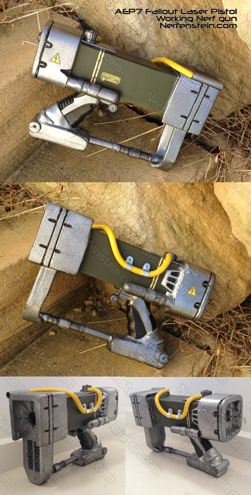 AEP7-Working-Nerf-Fallout-Laser-pistol-nerfenstein AEP7 Fallout laser pistol prop mod build Nerf Nite Finder