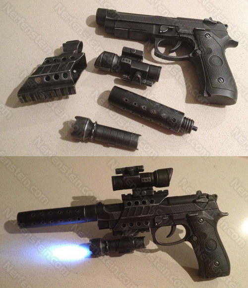 beretta-92-tactical-xtreme Beretta 92 toy gun mod Gold Coast prop maker Nerfenstein