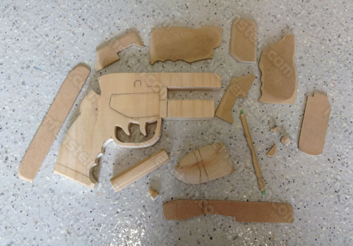 blade-runner-deckard-pkd-pistol-scratch-build-prop-mdf-wip Rick Deckards PKD pistol Blade Runner mdf scratch build prop - the pieces