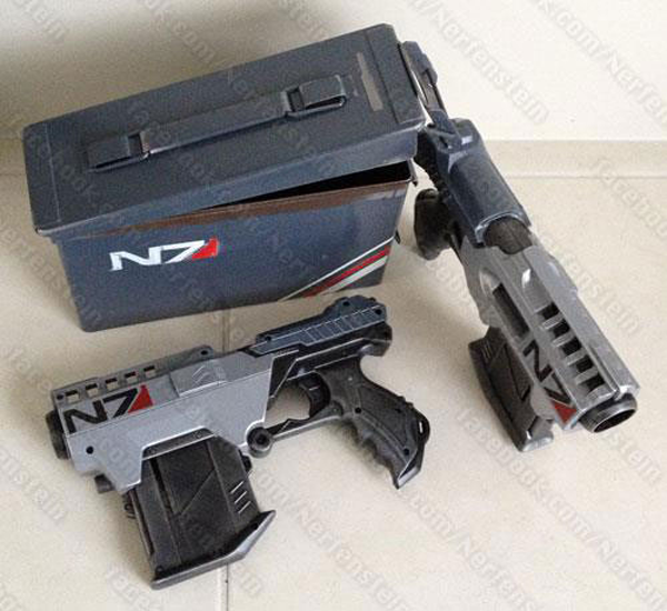 mass effect N7 blaster mod and ammo box to celebrate Mass Effect 3 by nerfenstein girlygamer