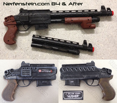 umbrella corp resident evil blasters for display cosplay by nerfenstein girlygamer WIP