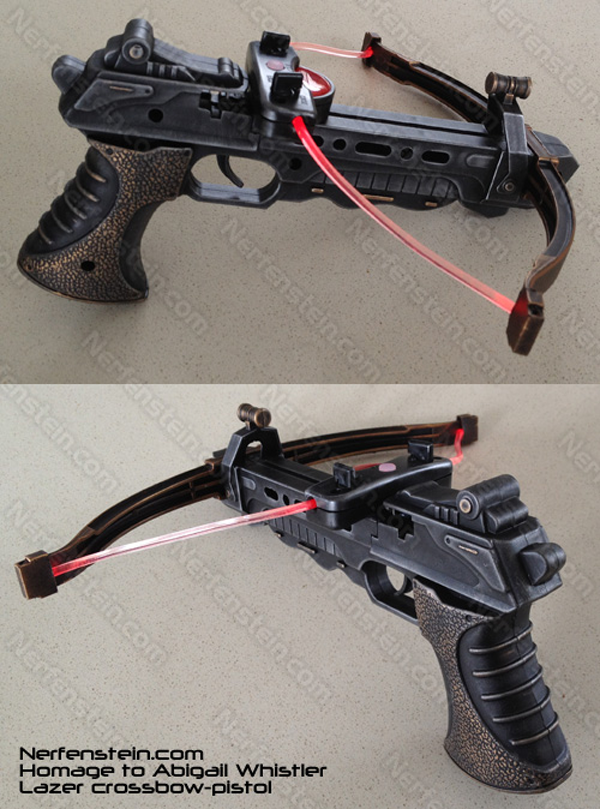 laser crossbow pistol abigail whistler homage girlygamer nerfenstein