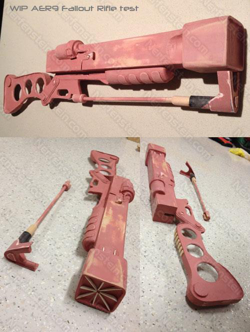aer9 fallout rifle prop build test wip by nerfenstein girlygamer