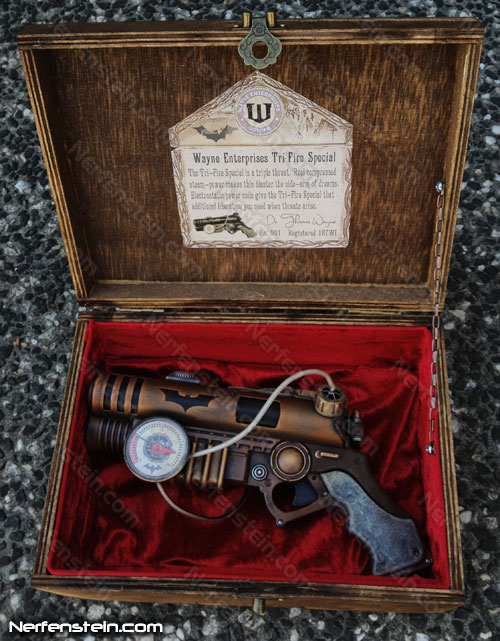 steampunk batman and tesla pistol props by nerfenstein girlygamer