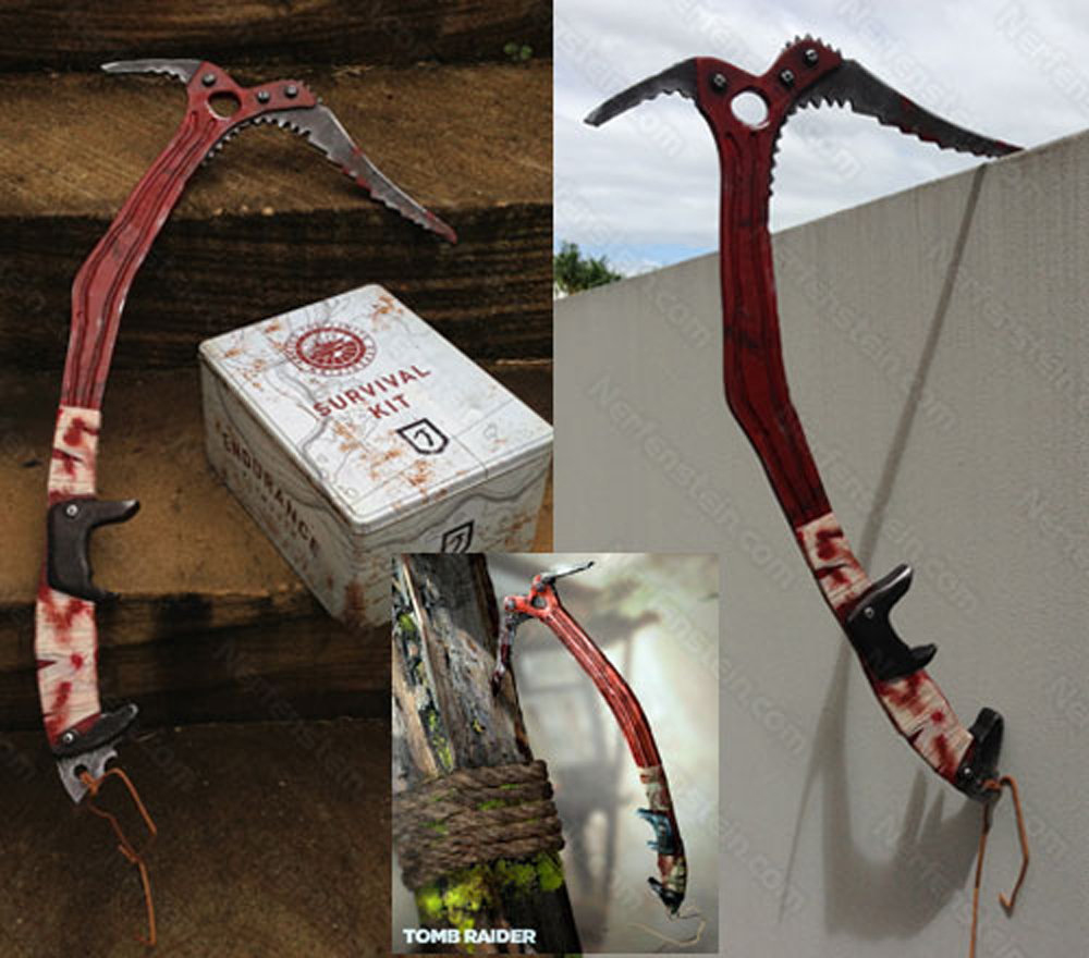 lara croft 2013 ice axe cosplay prop mdf ice climbing axe prop by nerfenstein girlygamer tomb raider fan