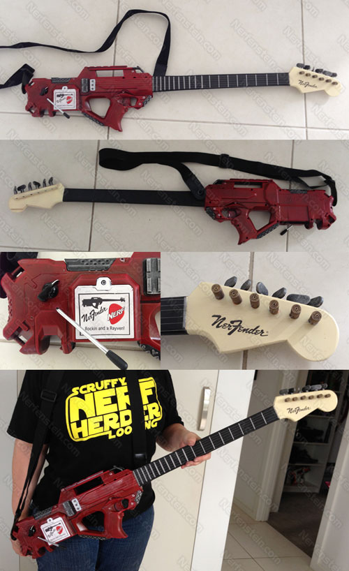 nerf guitar mod nerfender nerf rayven guitar mod by nerfenstein girlygamer