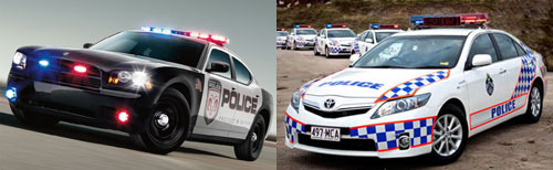 US Australian police cars