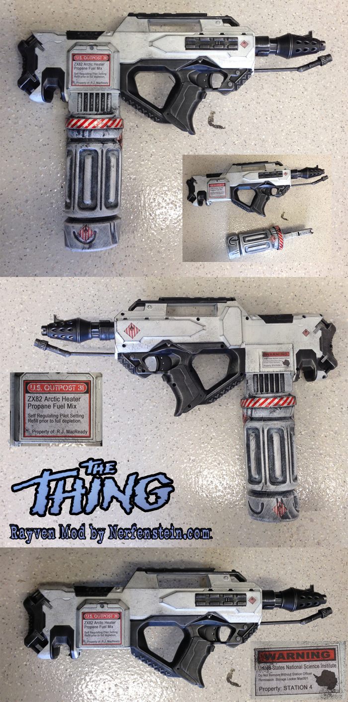 nerf mod the thing flamethrower RJ MacReady nerf mod by nerfenstein girlygamer