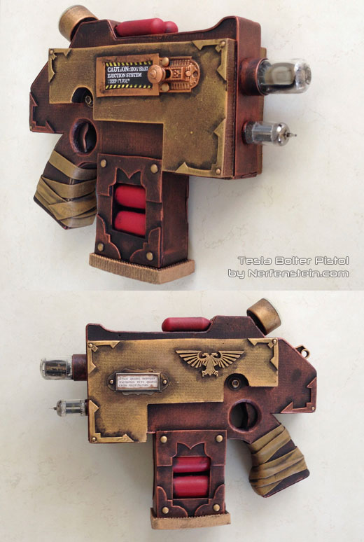 warhammer 40K steampunk bolt gun pistol by nerfenstein girlygamer