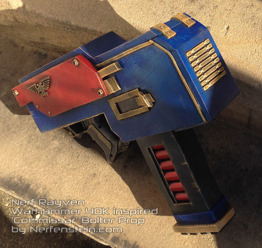 the 'Commissar' bolter gun nerf mod prop by nerfenstein girlygamer