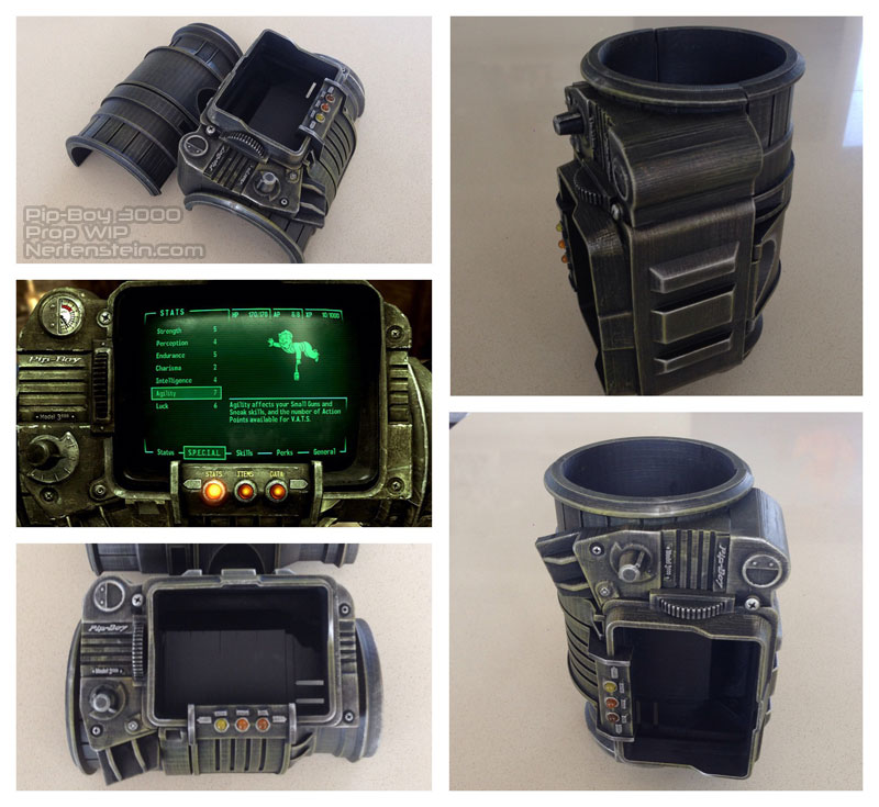 pipboy 3000 3d printed prop by nerfenstein girlygamer