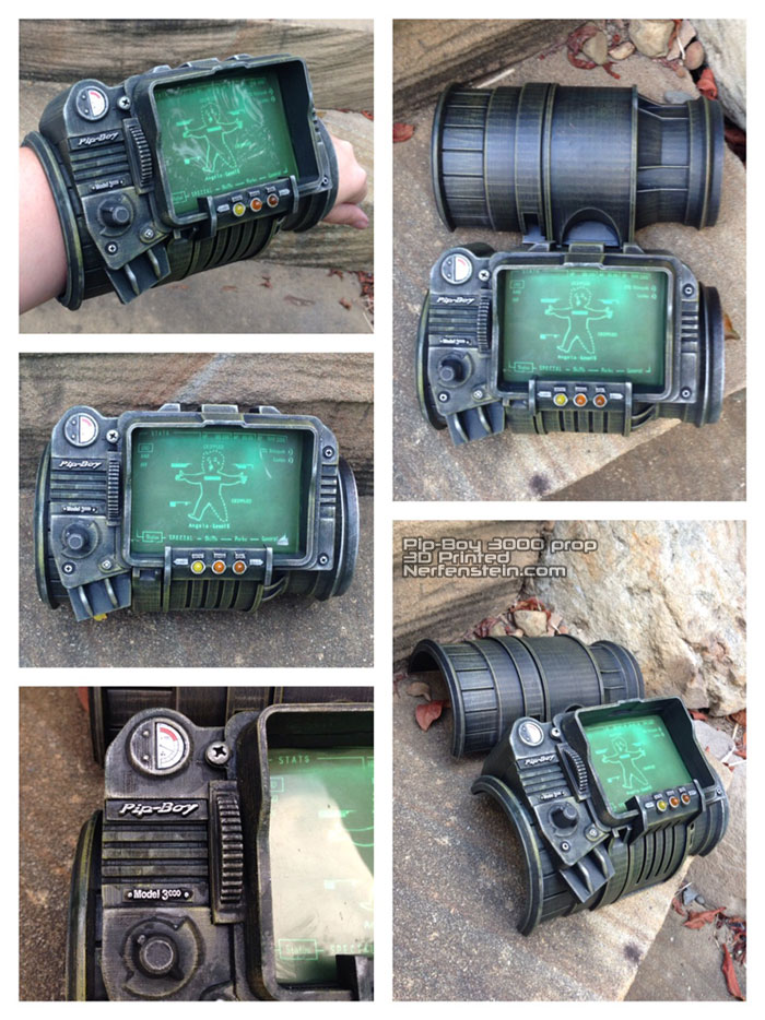 pipboy 3000 3d printed prop by nerfenstein girlygamer