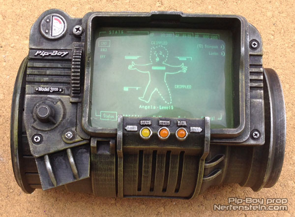 pipboy 3000 3d printed prop by nerfenstein girlygamer