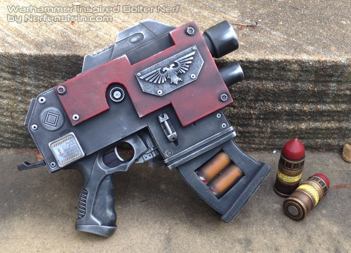 nerf warhammer bolter pistol 40k prop nerfenstein girlygamer