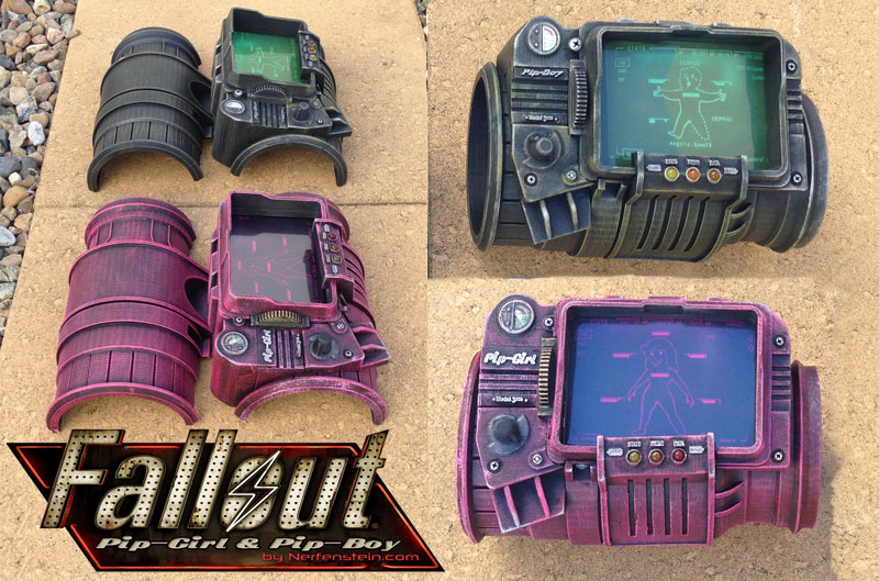 pip-boy and pip-girl fallout props 3d printer by girlygamer nerfenstein