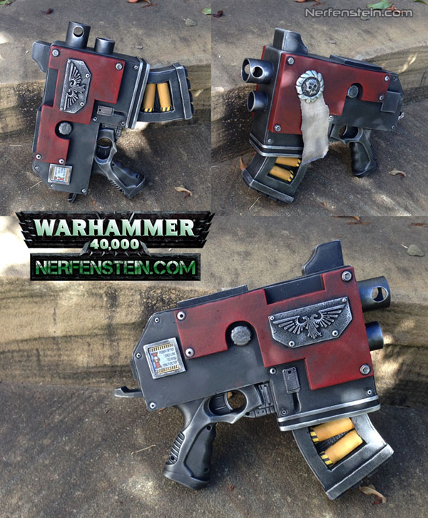 warhammer 40k bolter pistol prop made by girlygamer nerfenstein