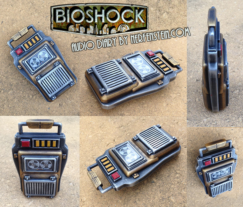 bioshock audio diary prop made by nerfenstein 3d printed girlygamer