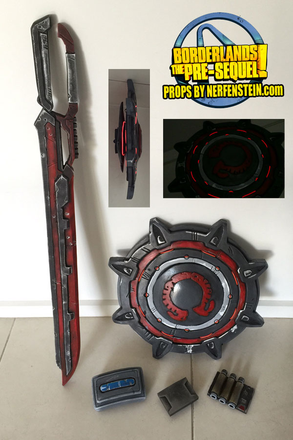 athena borderlands cosplay props shield and sword by nerfenstein girlygamer