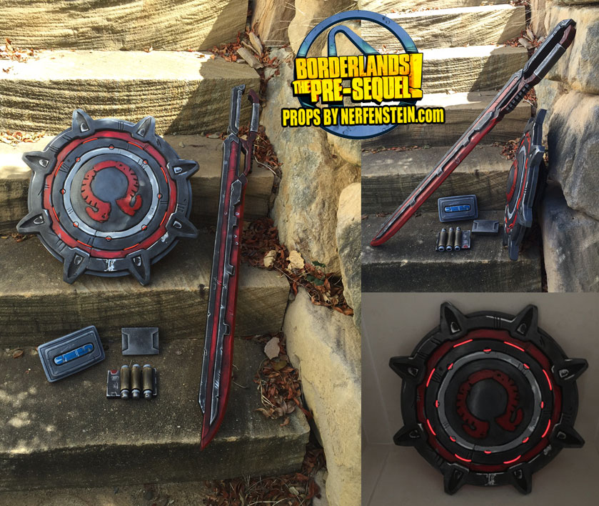 athena borderlands cosplay props shield and sword by nerfenstein girlygamer