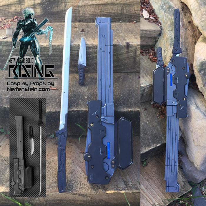 metal gear solid rising raiden cosplay props by nerfenstein girlygamer