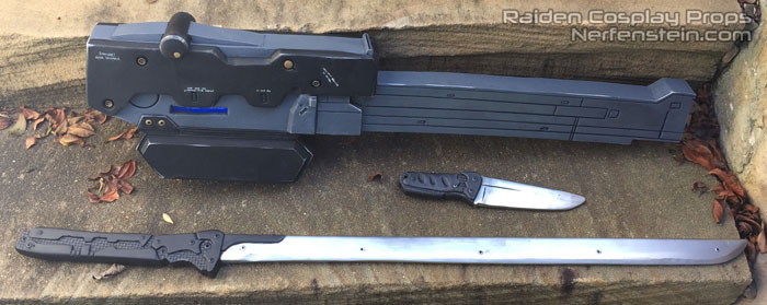 metal gear solid rising raiden cosplay props by nerfenstein girlygamer