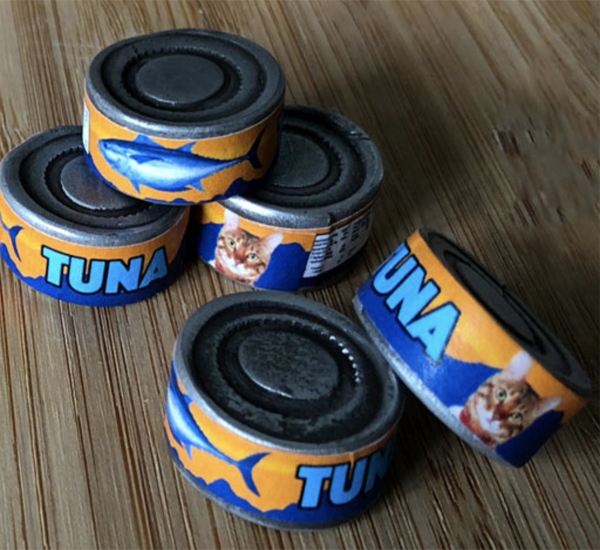 cat lady card game tuna component upgrade polymer clay tuna can