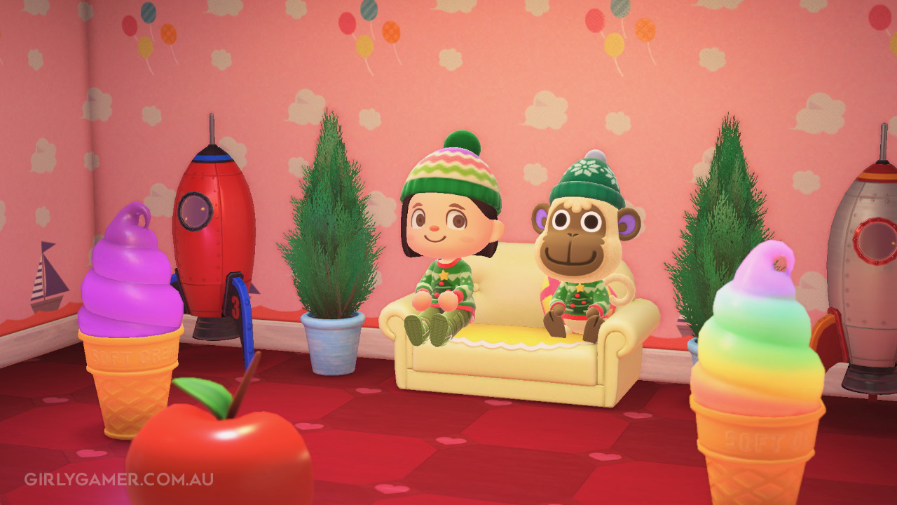 animal crossing new horizons deli at Christmas game screenshot nerfenstein