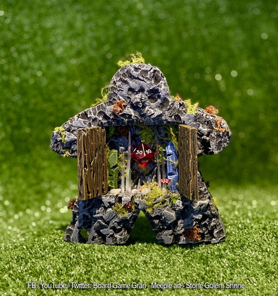 Stone golem meeple art shelf display piece by board game gran